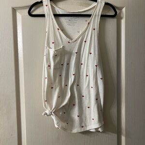 White Heart Print Women's Tank Top